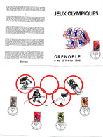 Inauguration 06 Fèvrier Sur Les 5 T.P. Des Xèmes Jeux Olympiques D'Hiver De GRENOBLE 1968 Olympic Games 68 N° 1228 - Other & Unclassified