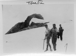 Photographie Photo Vintage Snapshot Alpinisme Montagne Cordée - Sporten