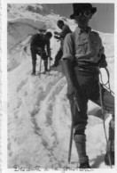 Photographie Photo Vintage Snapshot  Bossons Alpinisme Montagne Cordée - Sport