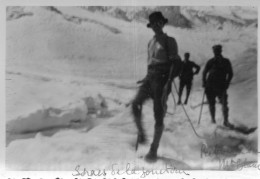 Photographie Photo Vintage Snapshot  Bossons Seracs Alpinisme Montagne Cordée - Deportes