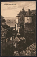 AK Meersburg, Häuserpartie Mit Blick Zum Bodensee, Dampfer  - Meersburg