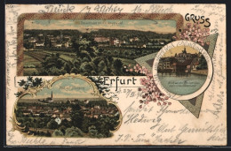 Lithographie Erfurt, Dreienbrunen Mit Dem Steigerwald, Hochheim, Junkersand  - Erfurt