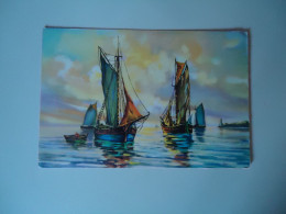 GREECE   POSTCARDS   PAINTINGS  BOATS  PURHRSAPS 10% DISCOUNT - Other & Unclassified
