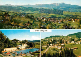 12731556 Teufen AR Panorama Schwimmbad Kirche Teufen - Sonstige & Ohne Zuordnung