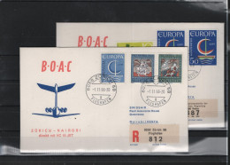 Schweiz Luftpost FFC BOAC 1.11.1966 Zürich - Nairobi Vv - Primi Voli