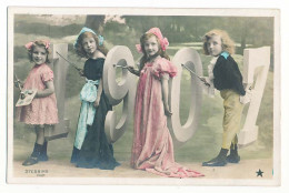 CPA 9 X 14 Année 1907 (14)  4 Fillettes   Pinceaux Palette  Phot.Stebbing - New Year