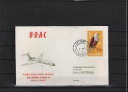 Schweiz Luftpost FFC BOAC 6.11.1966 Entebbe - Zürich - Eerste Vluchten