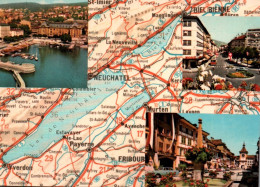 CPM - NEUCHÂTEL - Carte Géo. Sté De Navigation De Neuchâtel & Morat SA - Edition R.Jeanneret Danner - Neuchâtel