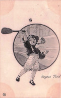 TENNIS - Illustrateur  - Joyeux Noel - Enfant Jouant Au Tennis - 1907 - 1900-1949