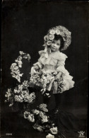 CPA Mädchen-Portrait, Blumen, Blumenkorb - Sonstige & Ohne Zuordnung