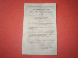 Bulletin Des Lois: Pont Suspendu à Méneteau Yonne Avec Tarifs Passage. Imputation Dépenses Antérieures Gendarmerie Justi - Decrees & Laws