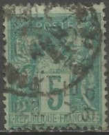 France - Sage - Préoblitéré N°15 - 5cts Vert - Cachet 5 Lignes Novembre + Oblitération - (cote : 650€) - 1893-1947