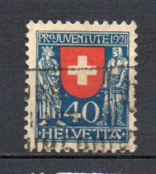 - SUISSE N° 187 Oblitéré - 40 (+10) C. Bleu Et Rouge Pour La Jeunesse 1921 - Cote 50,00 € - - Oblitérés