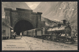 AK Gotthardbahn, Der Grosse Tunnel Bei Goeschenen, Schweizer Eisenbahn  - Treni