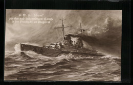AK Kriegsschiff S.M.S. Lützow, Gesunken Nach Heldenmütigem Kampfe In Der Seeschlacht Am Skagerrak, 1. Weltkrieg  - Krieg