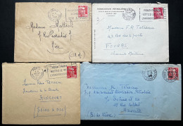 LOT DE 4 ENVELOPPES PARIS GARE ST LAZARE / MARIANNE DE GANDON / LOT N° 506 - 1921-1960: Periodo Moderno