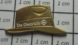 3417  Pin's Pins / Beau Et Rare / MARQUES / CHAPEAU HOMME METAL JAUNE DE DIETRICH - Merken