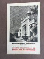 Carton De Présentation / Société  De Spécialités Alimentaires / Exposition Coloniale 1931 / Bouillon KUB - Eintrittskarten