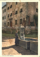 11637444 Stampa Maedchen Am Brunnen Motiv Stampa - Sonstige & Ohne Zuordnung