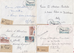 37015# LOT 4 LETTRES FRANCHISE PARTIELLE RECOMMANDE Obl MANOM MOSELLE 1967 1968 Pour METZ 57 - Lettres & Documents