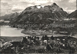 11637434 Silvaplana GR Mit Silvaplanersee Piz Lagrev Polaschin Und Julierstrasse - Otros & Sin Clasificación