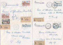 37016# LOT 4 LETTRES FRANCHISE PARTIELLE RECOMMANDE Obl MARANGE SILVANGE MOSELLE 1967 1968 Pour METZ 57 - Brieven En Documenten