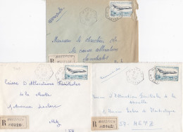 37019# LOT 5 LETTRES FRANCHISE PARTIELLE RECOMMANDE Obl MARPICH MOSELLE 1968 Pour METZ 57 - Brieven En Documenten