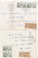 37020# LOT 2 LETTRES FRANCHISE PARTIELLE RECOMMANDE Obl MAXSTADT MOSELLE 1967 Pour METZ 57 - Cartas & Documentos