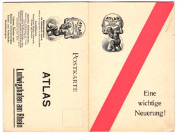 Klapp-AK Ludwigshafen Am Rhein, Atlas Deutsche Lebensversicherungs-Gesellschaft, Reklame  - Other & Unclassified