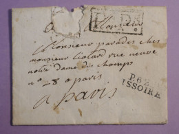 DO 8  FRANCE LETTRE EN PORT PAYé 1819 ISSOIRE  A PARIS ++ AFF. INTERESSANT++ - 1801-1848: Precursors XIX