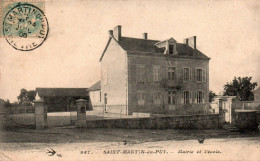 N°2369 W -cpa St Martin Du Puy -mairie Et école- - Other & Unclassified