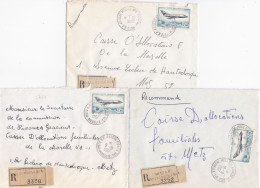 37024# LOT 3 LETTRES FRANCHISE PARTIELLE RECOMMANDE Obl METZ RP ANNEXE MOBILE N°1 MOSELLE 1967 1968 Pour METZ 57 - Covers & Documents