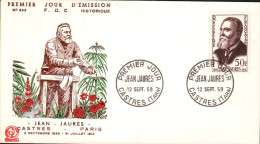 FDC 1959 JEAN JAURES - 1950-1959