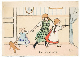 2 CPA 9 X 14 Le Coucher Dessin De L'illustrateur Henriette Delalain  Jeunes Filles - Other & Unclassified