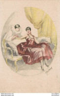 Art  Déco  - Illustrateur LOMBARD - N°2134 - Pierrot Et  Jolie Femme - 2 Scans - Other & Unclassified