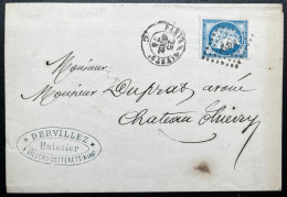 N°60 20c BLEU CERES SUR LETTRE / AMBULANT 182 R  PARIS A GIVET 2° C / VILLERS COTTERETS POUR CHATEAU THIERRY / 1875 - 1849-1876: Période Classique