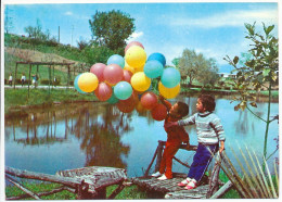 CPSM 14.3 X 10 Albanie (8)  TIRANE  Lac Artificiel  Enfants Ballons - Albanië