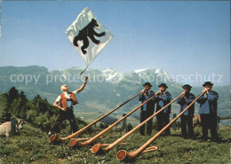 11636827 Appenzell IR Alphornblaeser Saentiskette Appenzell - Sonstige & Ohne Zuordnung