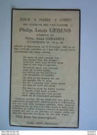 Doodsprentje Phillip Louis Liebens Smeermaas 1900 1951 Oudstrijder 1914-18 En 40 Echt Maria Anna Geraerts - Images Religieuses