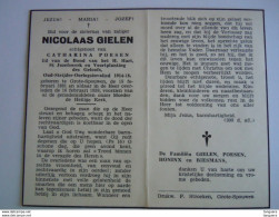 Doodsprentje Nicolaas Gielen Groot-Spouwen 1881 1959 Oudstrijder Oorlogsinvalide 1914-18 Echt Catharina Poesen - Devotion Images