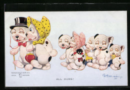Künstler-AK George Ernest Studdy: All Ours, Bonzo Mit Hundefrau Und Hundejungen  - Chiens