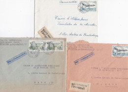 37035# LOT 3 LETTRES FRANCHISE PARTIELLE RECOMMANDE Obl MOUTERHOUSE MOSELLE 1967 1968 Pour METZ 57 - Cartas & Documentos