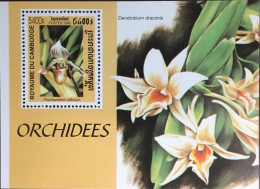 Cambodia 1999 Orchids Flowers Minisheet MNH - Orchideen