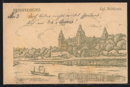 Künstler-AK Aschaffenburg, Kgl. Schloss Am Fluss  - Aschaffenburg