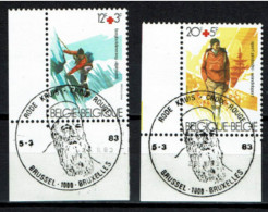België 1983 OBP 2082/2083 - Y&T 2082/83 - Croix Rouge, Red Cross, La Santé Par Le Sport - Alpinisme, Sport Pédestre - Usati