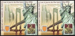 2024 BLOC CARRE MARIGNY - Statue De La Liberté - Pont Verrazzano-Narrows - Paire D/ND  500 Ans  New-York ** - - Monumenten