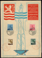 Tschechoslowakei 1945 Seltenes Gedenkblatt Karlsbad 28.10.1945 - Covers & Documents