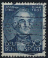 Bund 166 Liebig Naturforscher Chemir 1953 Gestempelt MNH Kat.-Wert 25,00 - Usati