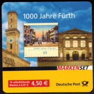 Bundesrepublik Markenheftchen 66 1000 Jahre Fürth 2007 Ersttagsstempel - Autres & Non Classés