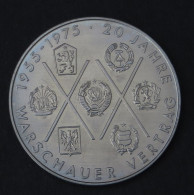 DDR Gedenkmünze 10 Mark 20 Jahre Warschauer Vertrag 1975 Vorzüglich Vz - Gedenkmünzen